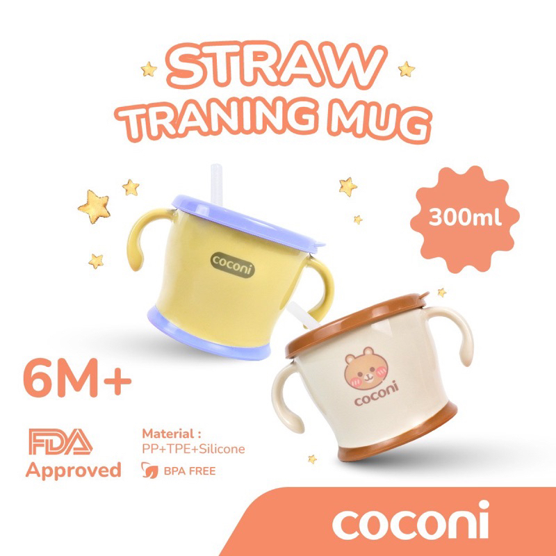 Coconi Early-Age Straw Training Mug 6+ / Gelas Minum Training Bayi