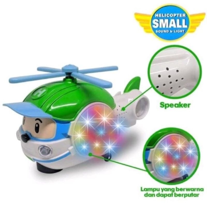 MAINAN HELIKOPTER PESAWAT HELLY BUMP AND GO / PESAWAT HELLY POLI LAMPU DISCO FREE BATRAI B3330BK