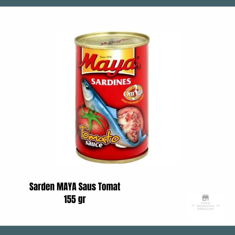 

Sarden maya kaleng 155 gram / Sarden ikan kalengan / Sarden maya ikan 155 gr / Sarden kaleng maya saus tomat / Sarden Ikan Tomat Ukuran Kecil