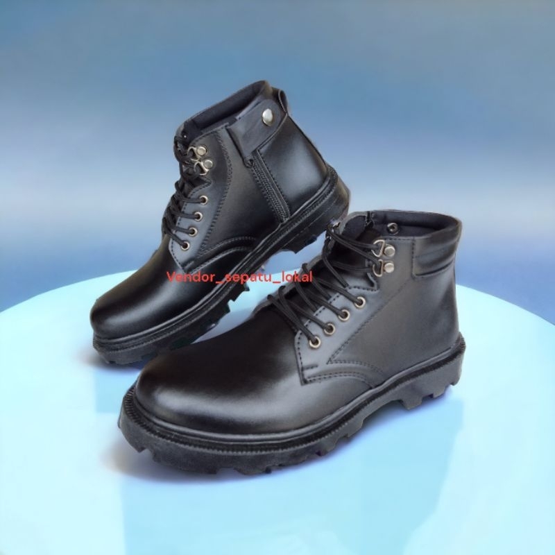 Sepatu PDH Polisi/Polri/TNI/Security Tali Resleting doop&amp;mengkilap TERBARU