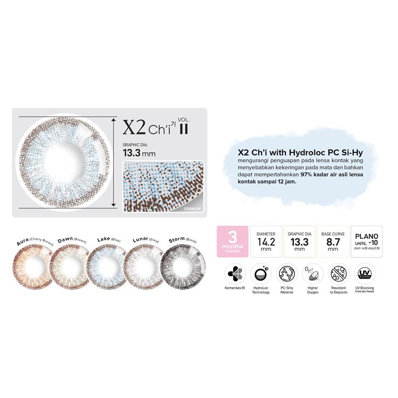 X2 Chi Vol II Softlens Silicone Hydrogel with Hydroloc Tech Premium Contact Lens