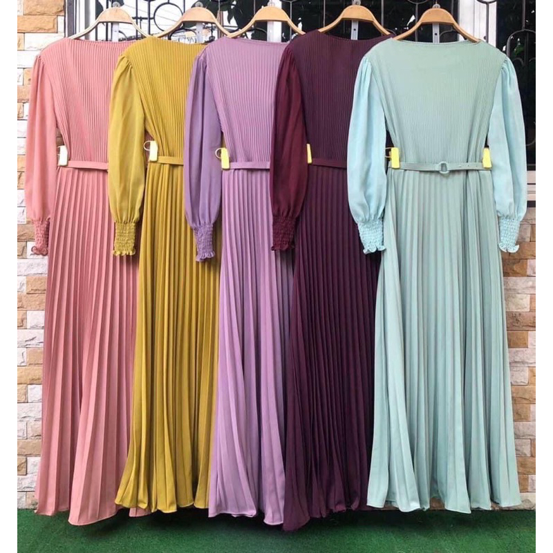 [Ijuf] Amelia maxi dress gamis plisket import bangkok BKK