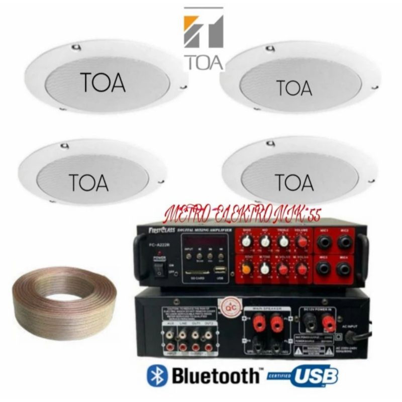 Paket speaker ceiling Toa 4 unit speaker original speaker plafon Toa