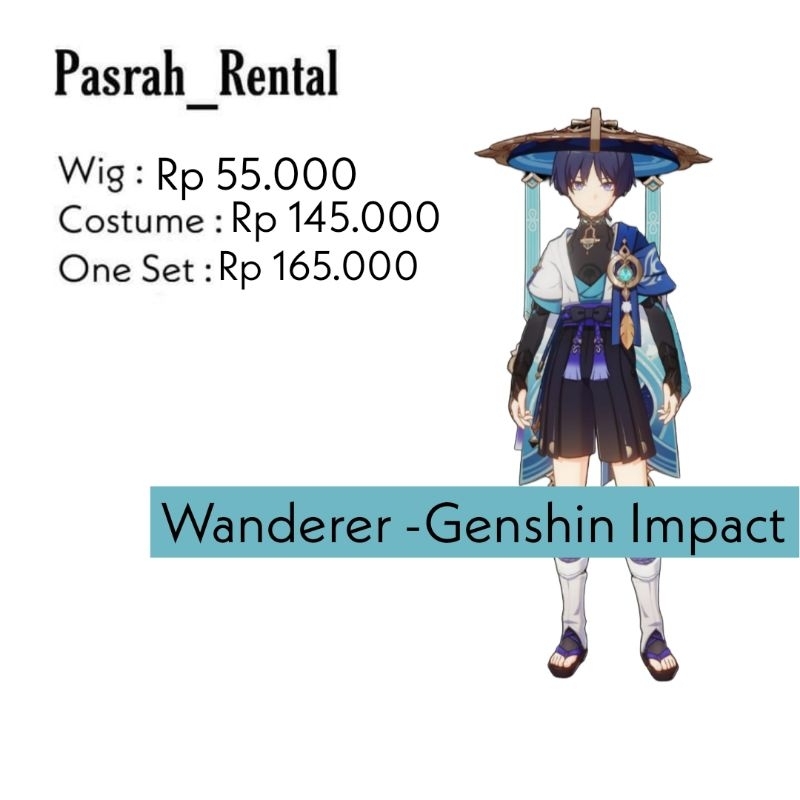 SEWA RENTAL KOSTUM / COSPLAY WANDERER GENSHIN IMPACT