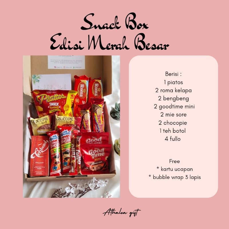 

snack box merah gift box snack kado ulang tahun/wisuda