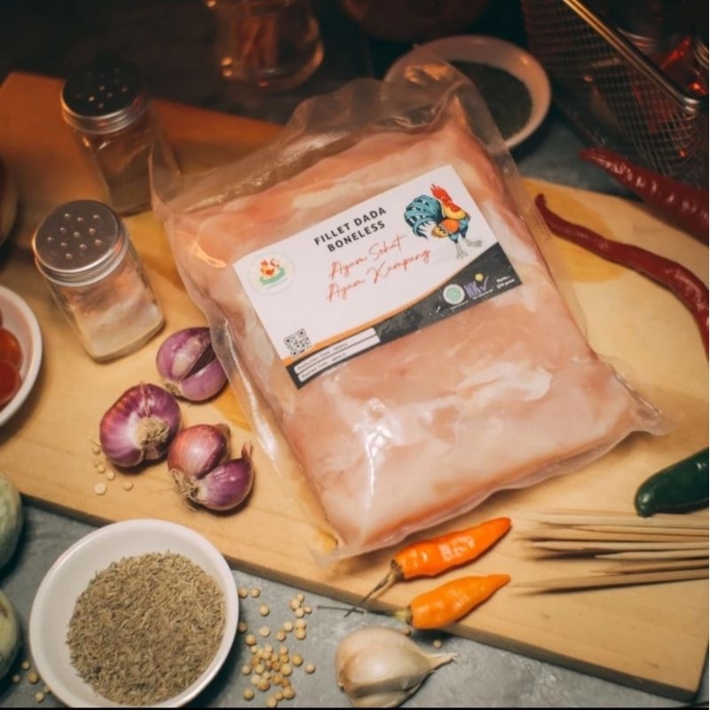 

Ayam Kampung Fillet Dada Boneless Tanpa Tulang 500gr