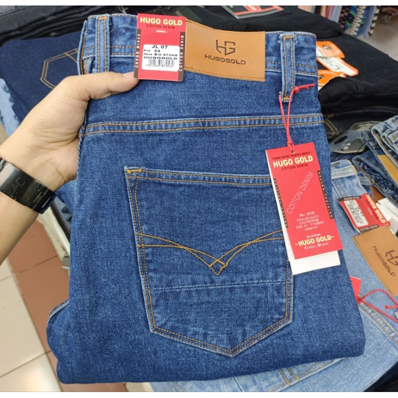 Celana Jeans Panjang Pria Hugo Gold  Standard Polos Original Standard premium / Celana Reguler jeans