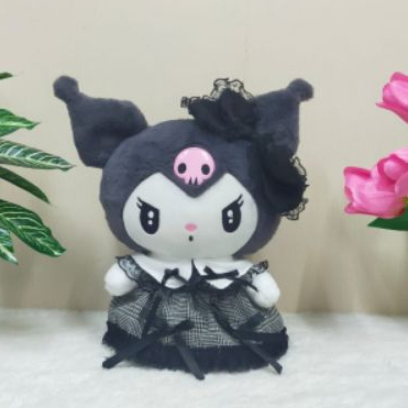 Boneka Kuromi Melody Dress Hitam Size 12&quot;/35cm/boneka karakter lucu kado Ultah