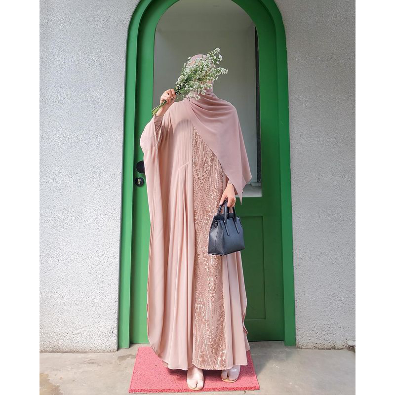 lok Ready stock kaftan lebaran - abaya lebaran - abaya putih - kaftan putih