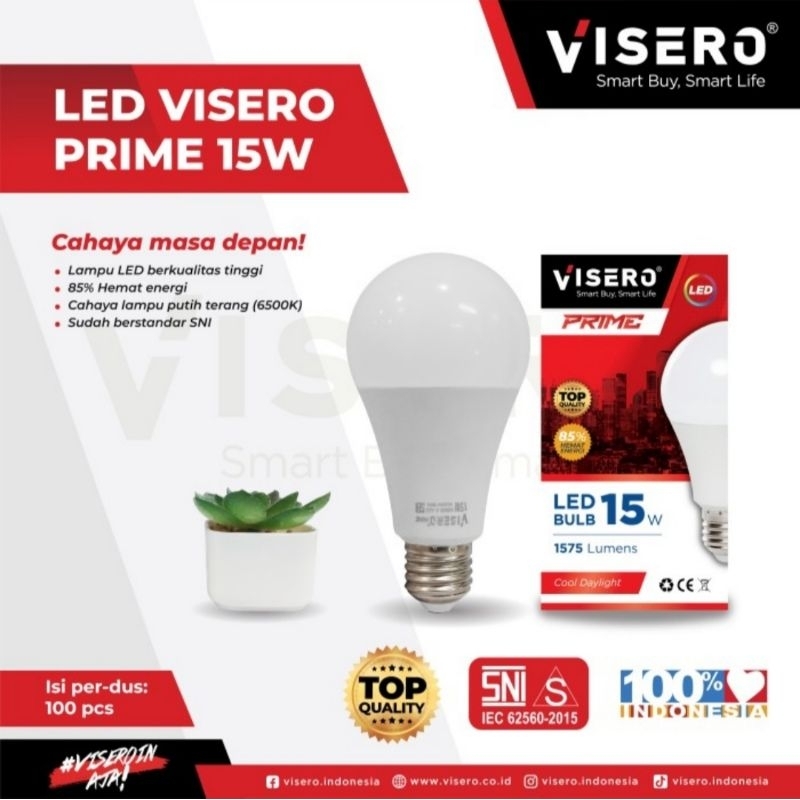 LAMLU BULB LED VISERO PRIME 15W SNI