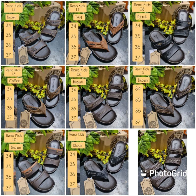 Sandal Anak Barnett Reno Kid 13 14 Warna Hitam Coklat Sandal Orang Indonesia Bahan Tebal Awet Kuat d