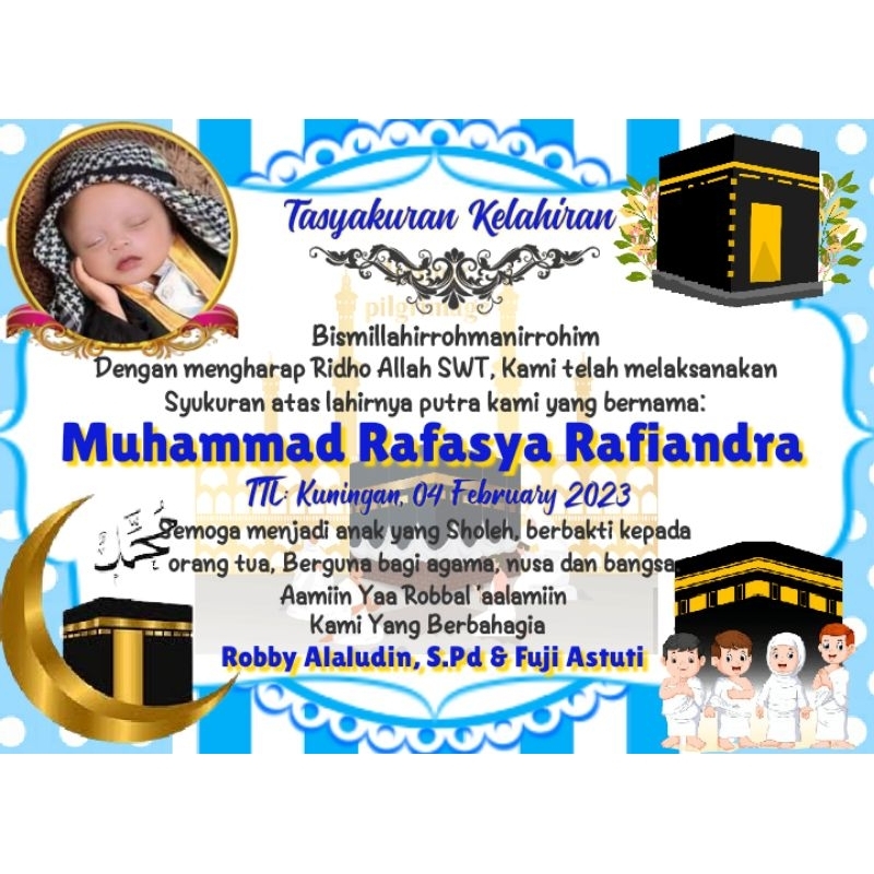 

Stiker Label Untuk acara Khitanan - Ulang Tahun - Aqiqah - Kelahiran Tema Islami Kabah / Ka'bah