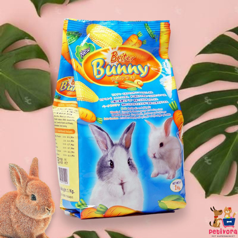 BRITTER BUNNY 1KG CARROT RABBIT FOOD PELET PAKAN MAKANAN KELINCI