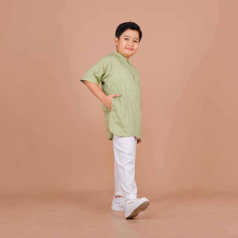 Adam (1) Setelan baju muslim koko anak Motif usia 2 3 4 5 6 7 8 9 10 tahun bahan katun model kurta