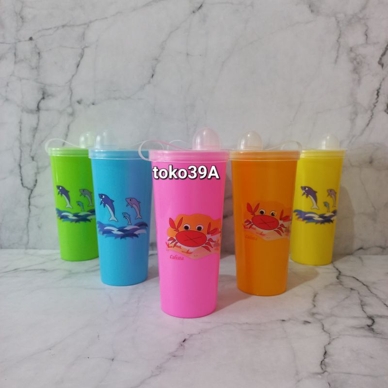 Gelas minum sedot KANOPI CALISTA Tumbler Souvenir Ulang Tahun