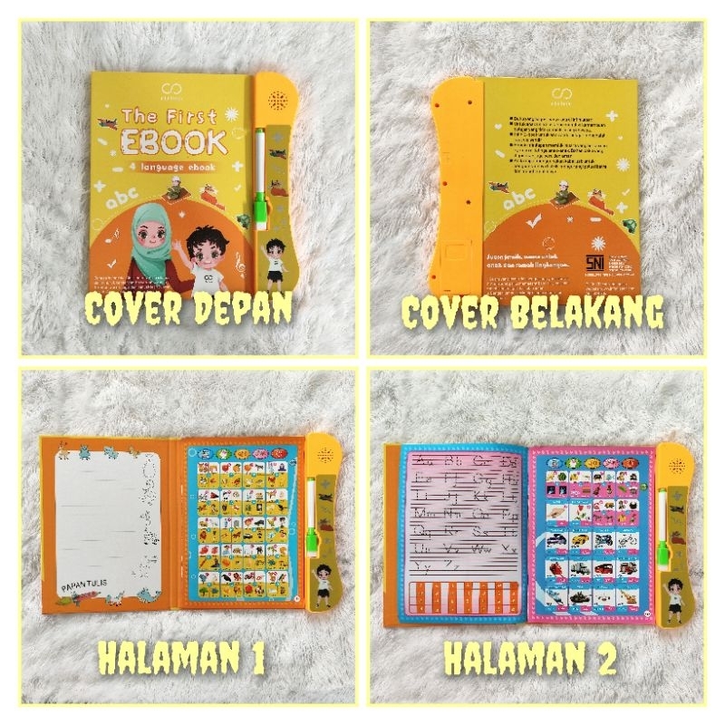 NEW EBOOK UMUM 3 BAHASA GAGANG LAMPU MAGIC BOOK 4 BAHASA SMARTBOOK 4 IN 1 EBOOK MUSLIM 4 BHS LAMPU LED COVER TEBAL