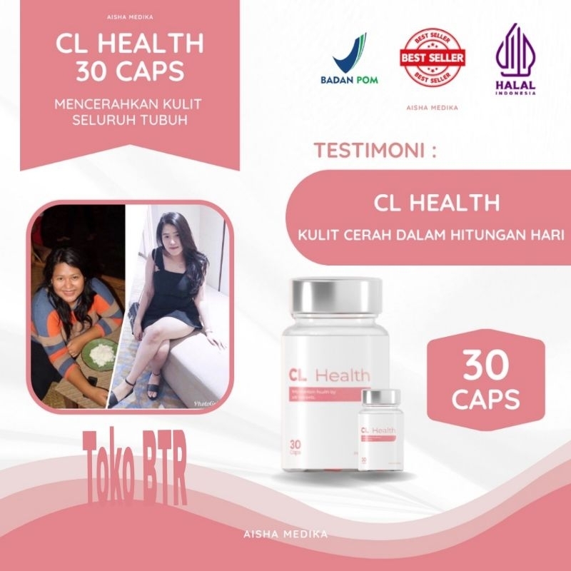 CL health 30 caps || duo whitening 7x extra pemutih kulit seluruh tubuh terbaik