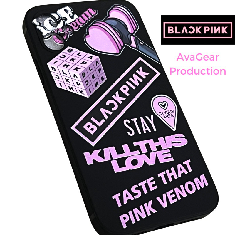 Black Pink Venom Case iPhone Softcase TPU 6g 7 8+ X XS XR 11 12 Mini 13 Pro Max 14+ Plus