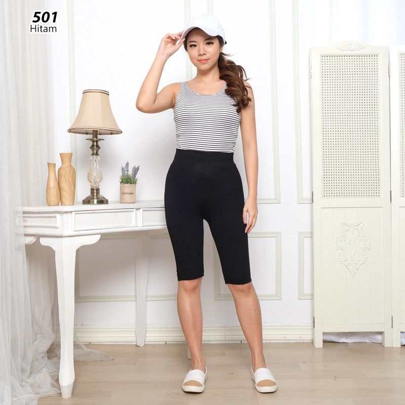 Legging pendek 2per4 Polos - Legging Selutut |legging pendek High Waist import