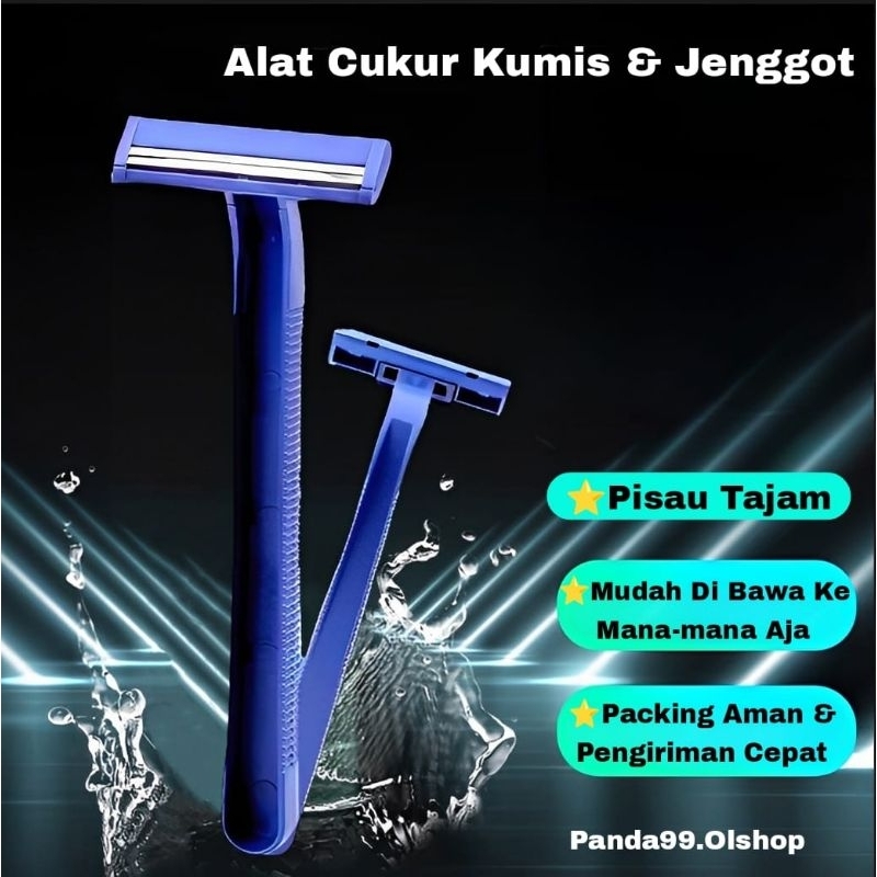 Alat Cukur Kumis dan Jenggot 2 Mata Pisau Cukuran Bulu Kemaluan Ketiak Rambut Kaki ⭐ Panda99 ⭐