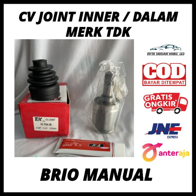 CV Joint Inner  / As Roda Dalam Brio Manual - Merk TDK