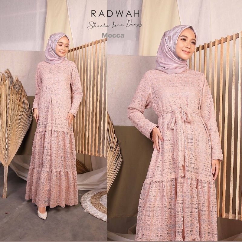PL preloved Radwah Lace Brukat Dress Mocca