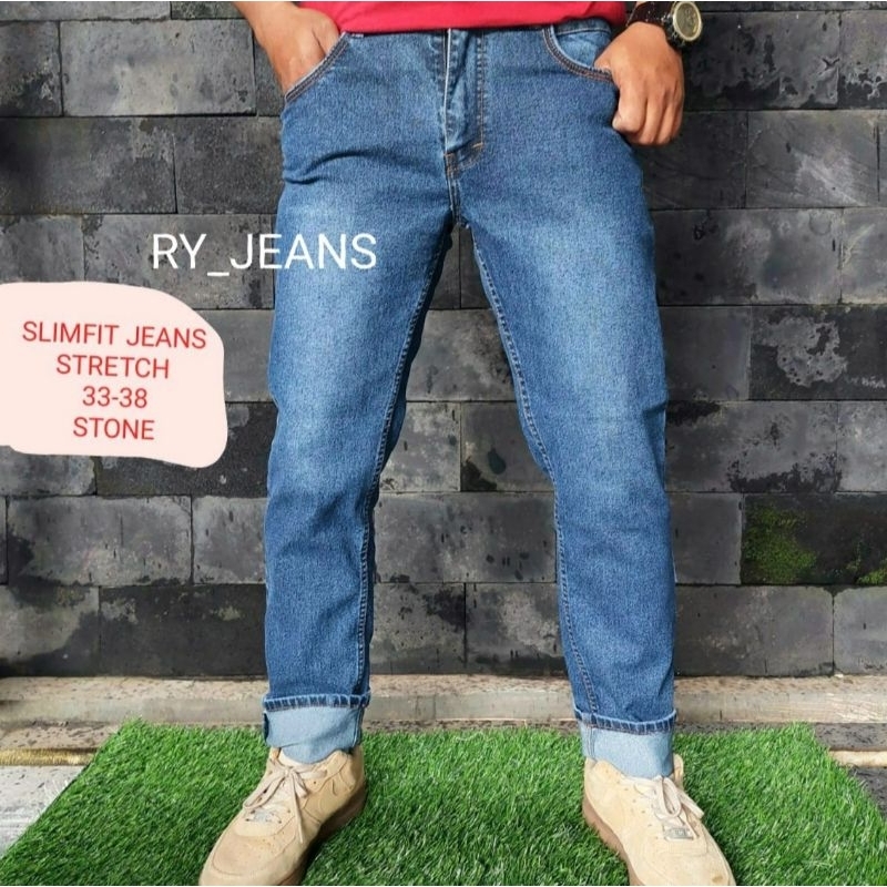 jeans panjang pria celana panjang streeth melar