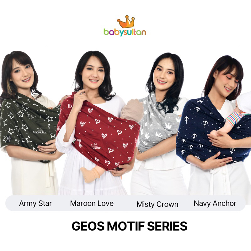 Gendongan Bayi Samping GEOS Instan Motif baby sultan