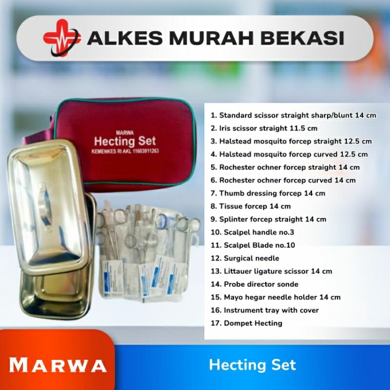 Hecting set marwa/ alat bedah hecting/ instrumen set