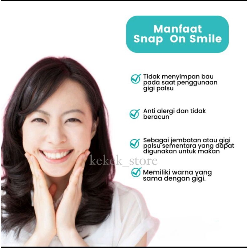 Snap On Smile Veneer Gigi Palsu Instan Original Solusi Ompong Kuning Rusak  Perapi ( Satu Set )