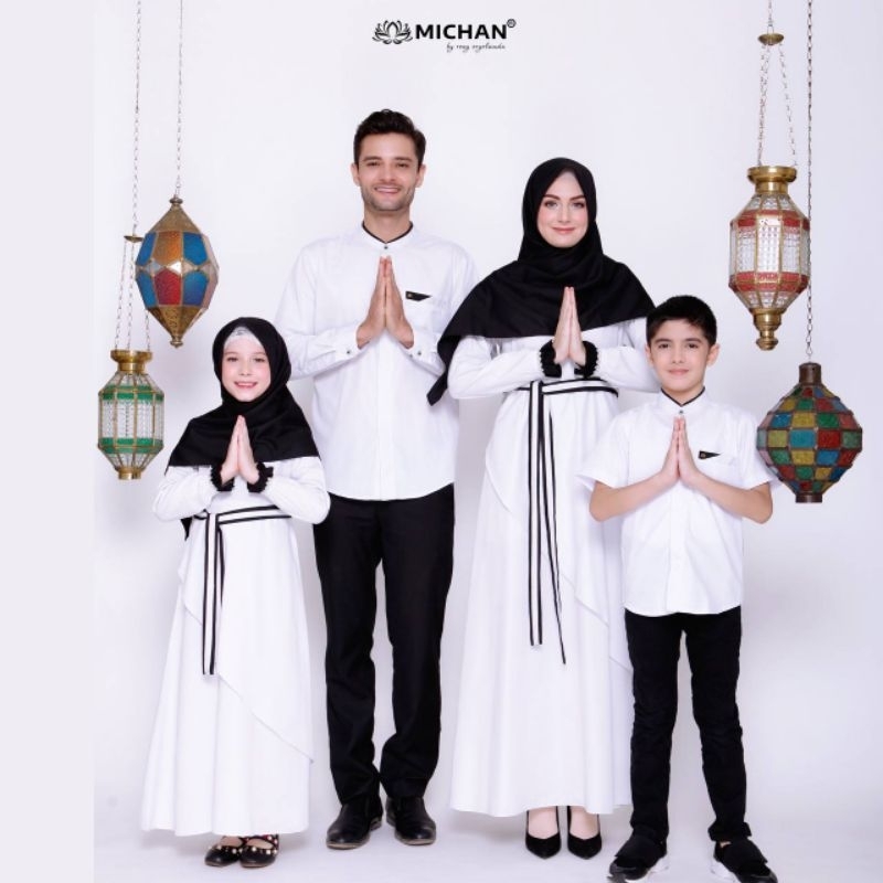 Baju seragam keluarga polos sarimbit keluarga putih polos baju Couple keluarga baju muslim putih gam