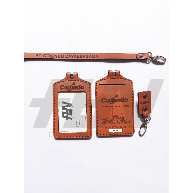 

Name tag kulit/ id card kulit custom nama foto logo