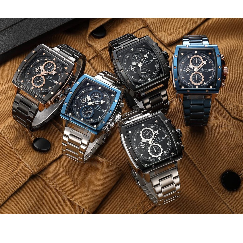 Jam Tangan Original Evans Jayden 9463 Strap Rantai Rubber Silicon Chrono Aktif Waterproof Aman dipakai Berenang