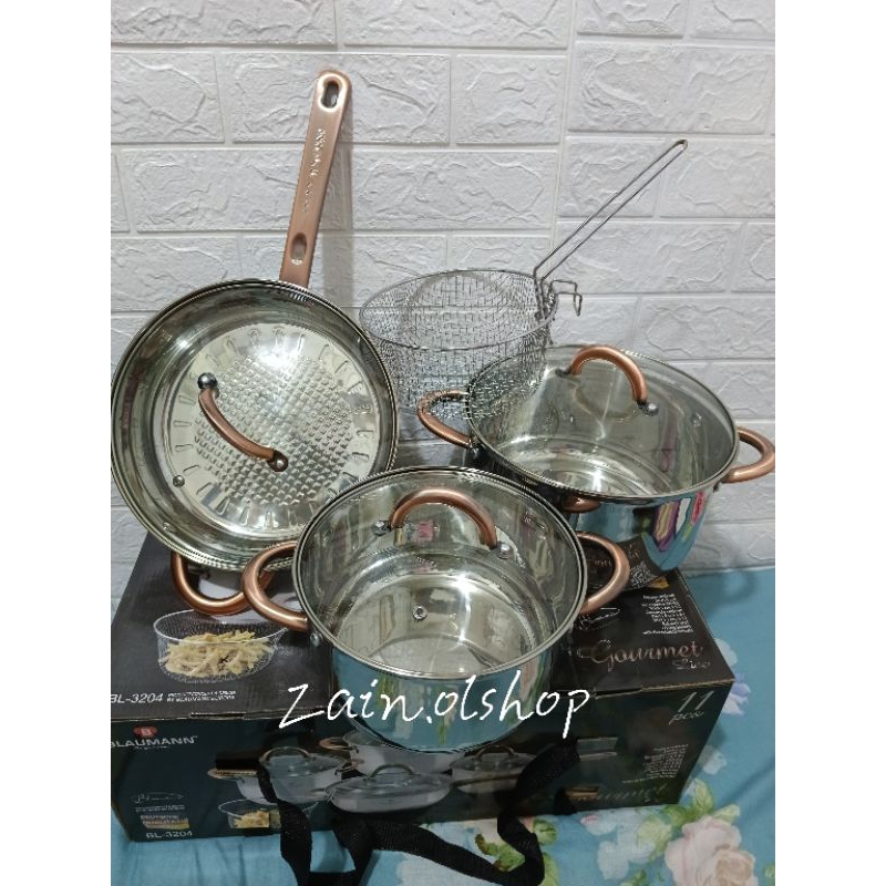 PROMO BLAUMANN SS JUMBO COOKWARE SET / PANCI BALUMAMN / FRYPAN BLAUMANN