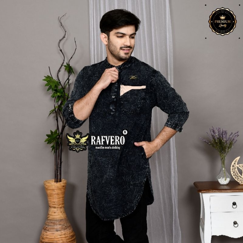 Qurta jeans Evran ORIGINAL RAFVERO - Baju Koko kurta pria - kurta jeans