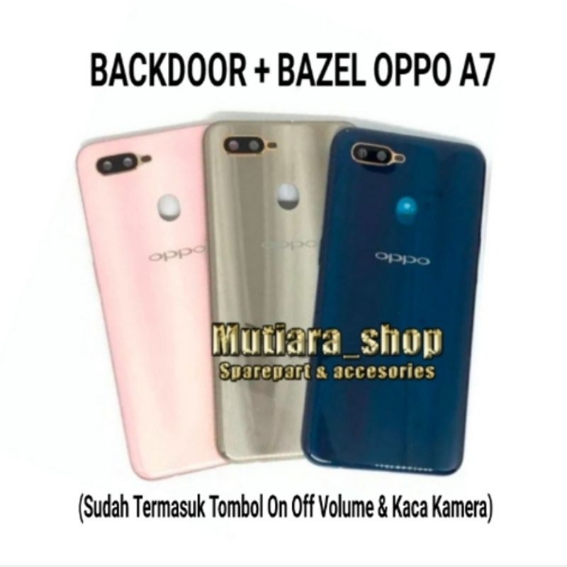 CASING / HOUSING / TUTUP BELAKANG PLUS BAZEL SAMPING OPPO A7