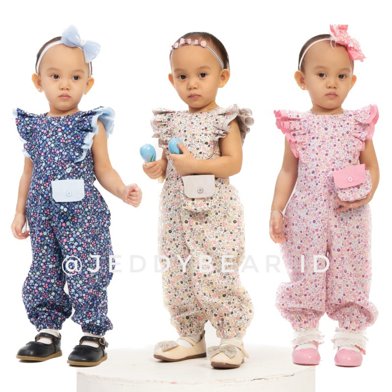 Periwinkle Jumpsuit With Mini Purse / dress anak perempuan | jumpsuit anak | overall anak | pakaian 