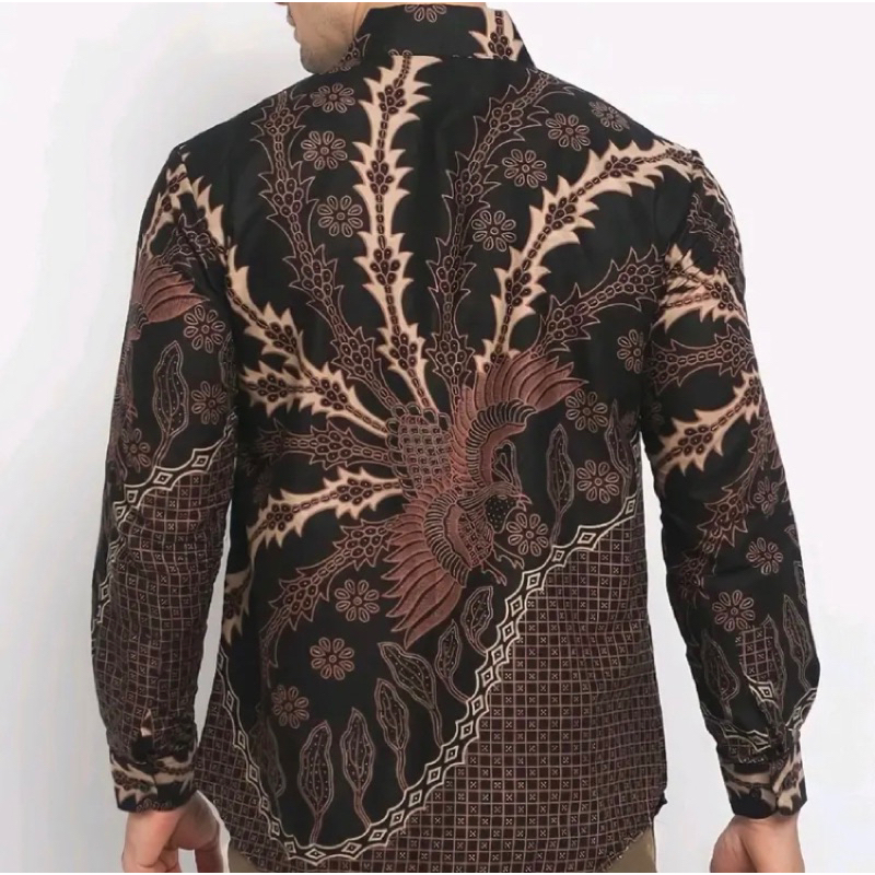 Baju batik Pria Kemeja Batik Pria lengan Panjang Ukuran M L XL XXL Batik Pekalongan