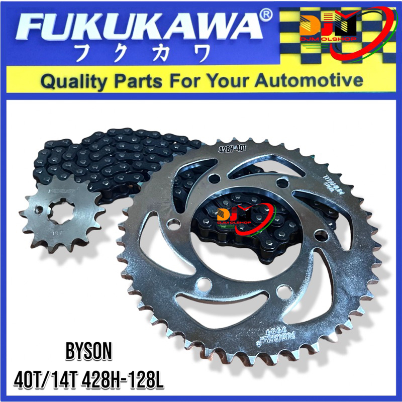 Gear Set Fukukawa Byson 45P Rantai 428H-128L-40T-14T