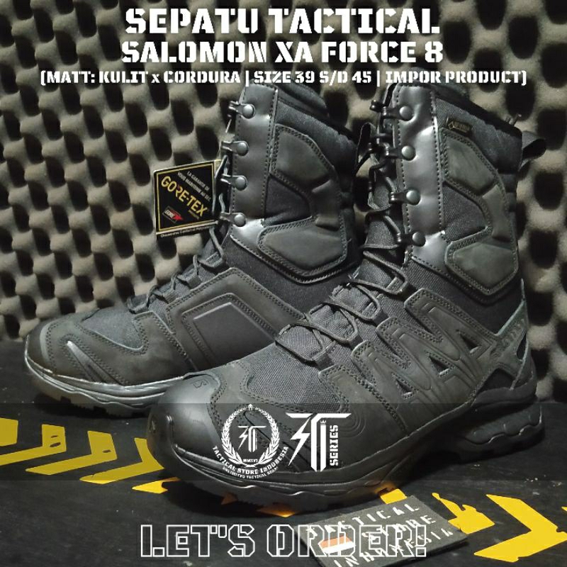 Sepatu PDL Tactical Salomon Made in China 8 Inch Hitam