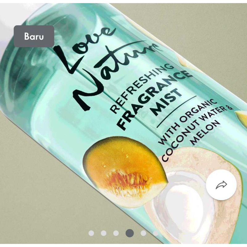 LOVE NATURE Refreshing Fragrance Mist Shower Gel with Organic Coconut Water &amp; Melon