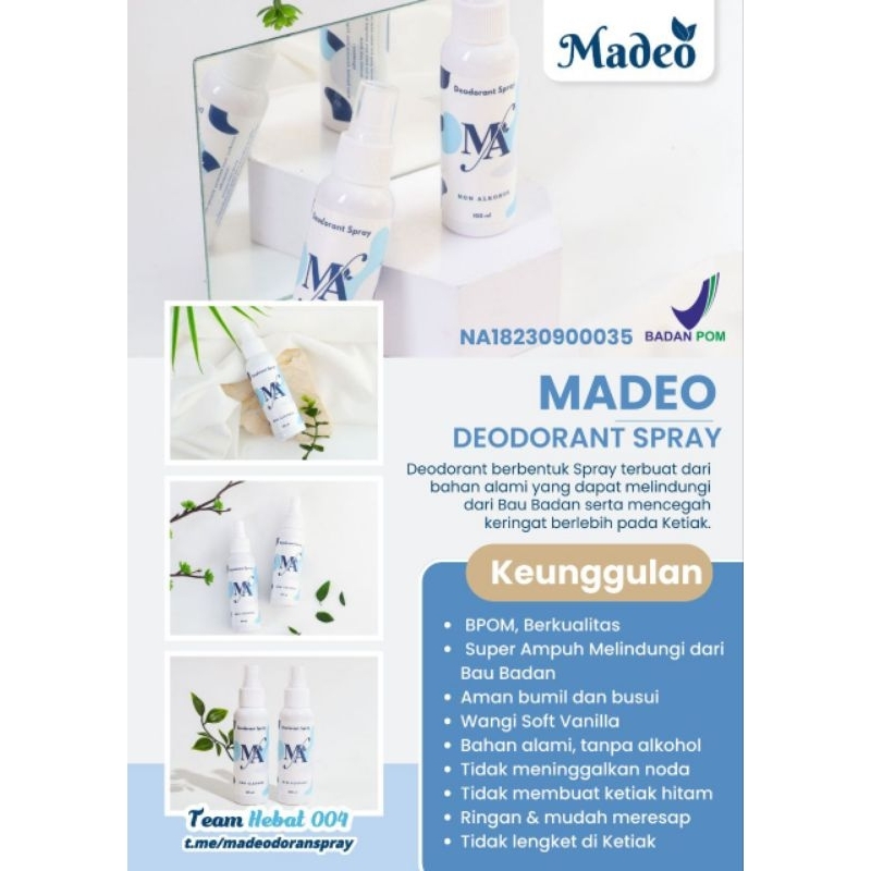 MA DEODORANT SPRAY | Bebas bau 48jam | 100% non alkohol dan sudah berBPOM,aman untuk anak,bumil dan 
