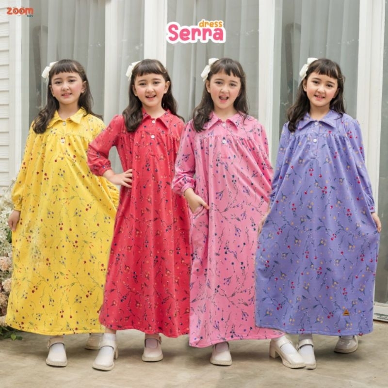 [ SERRA ] By Zoom kids dress anak terusan baju anak ngaji gamis anak daily distributor zoom kids baj