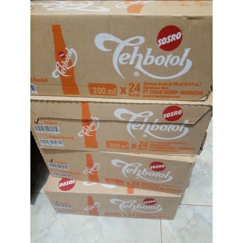 TEH KOTAK 200 ML / MERK TEH BOTOL SOSRO 1 DUS ISI 24 Pcs