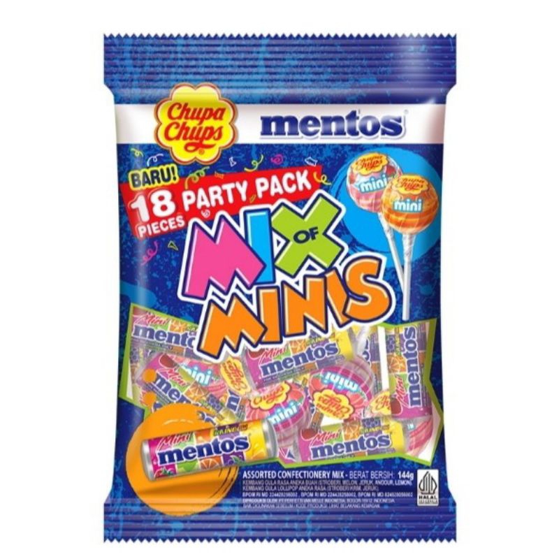 

CHUPA CHUPS MENTOS MIX OF MINIS PARTY 18 PCS