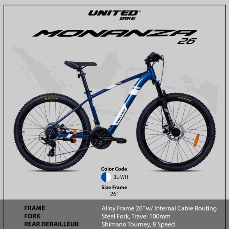 Sepeda Gunung MTB UNITED MONANZA New 26Inch Alloy 24Sp