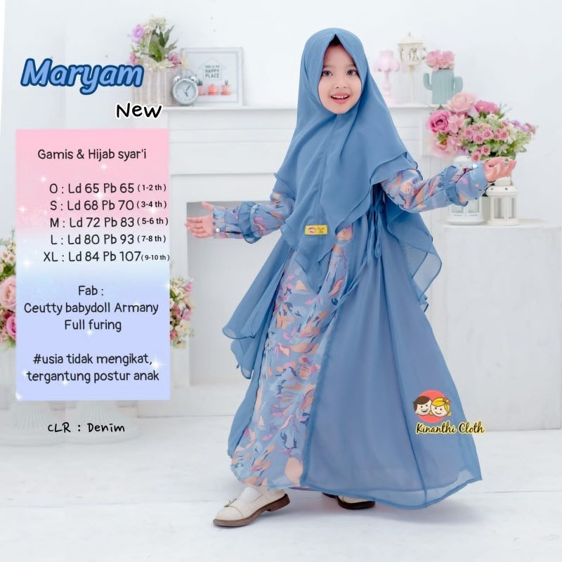 MARYAM SYARI KIDS ORI BY KINANTHI CERUTY BABYDOLL PREMIUM USIA 1TH - 10TH