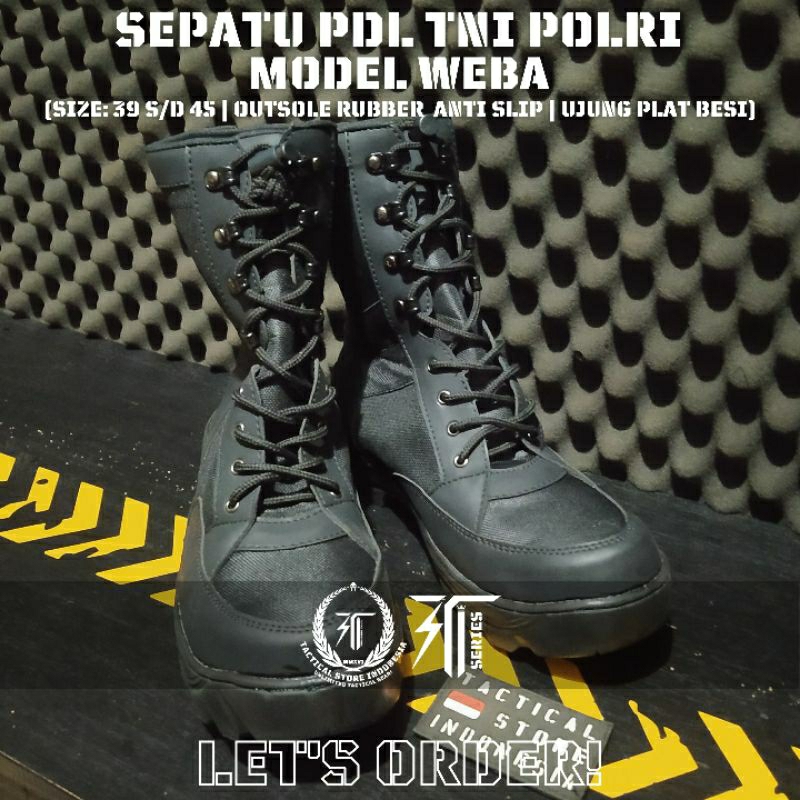 GRADE A Sepatu PDL Model Weba  / Sepatu PDL TNI POLRI Model Weba