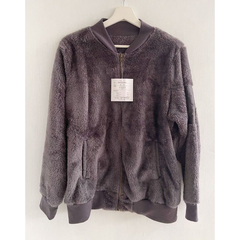 Bomber sherpa fuzzy jacket