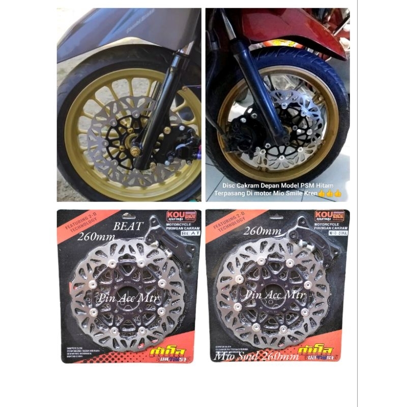 Disc Cakram Breke IGAWA 260mm Model PSM/Mio Soul/Mio Sporty/Mio Smile/Lobang baut 4/Beat Esp/Beat pop/Vario110/Vario125 Old/Vario150 Old/PNP Untuk lobang baut 4